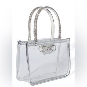 PVC clear rhinestone bow purse